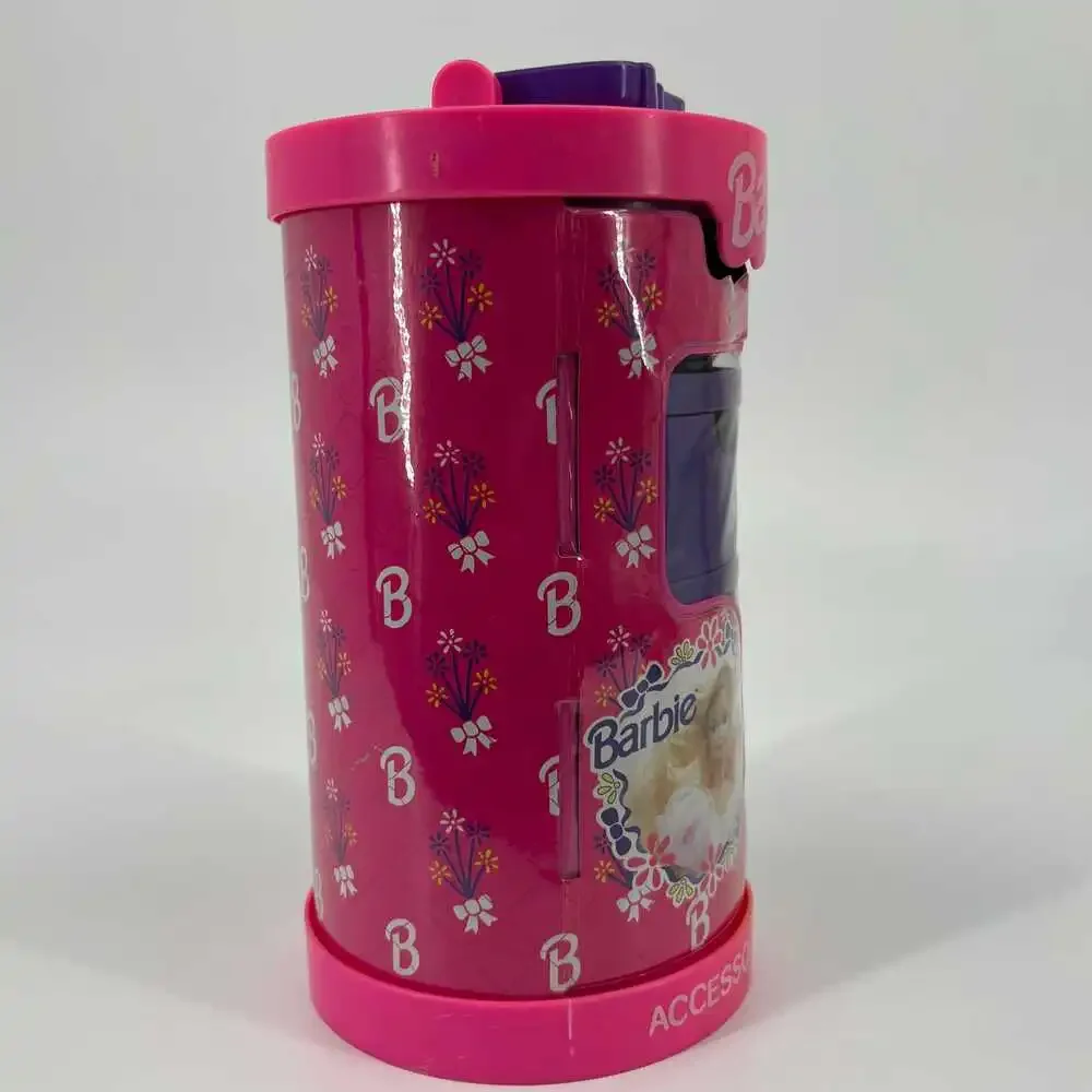Vintage 1992 Mattel Barbie Pink Accessory Cylinder Case
